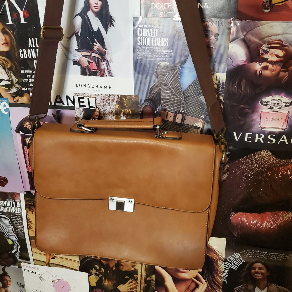 Brown Leather  laptop bag